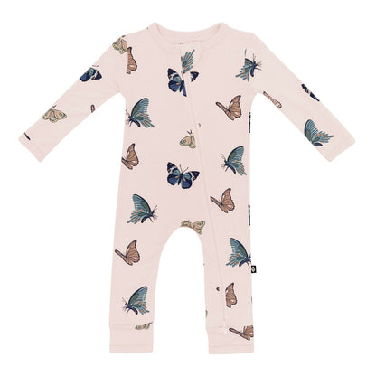 Zippered Romper in Blush Butterfly | Kyte Baby