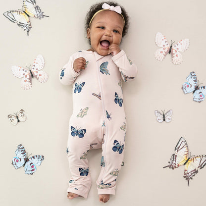 Zippered Romper in Blush Butterfly | Kyte Baby