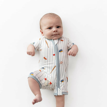 Zipper Shortall Romper in Home Run | Kyte Baby