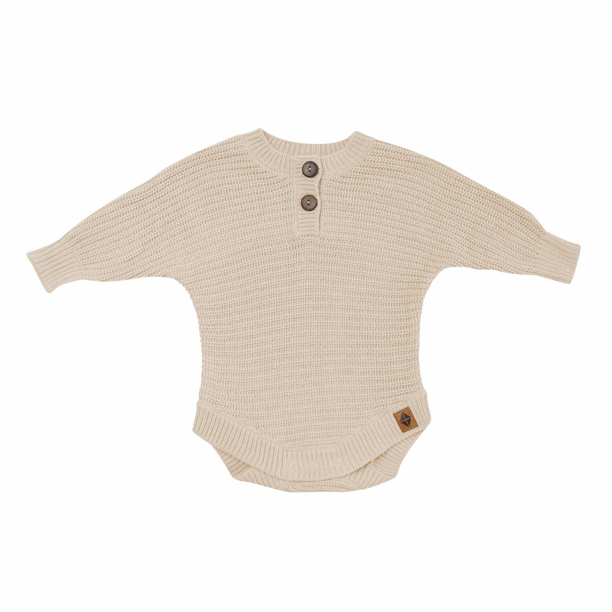 Chunky Knit Romper in Almond | Kyte Baby