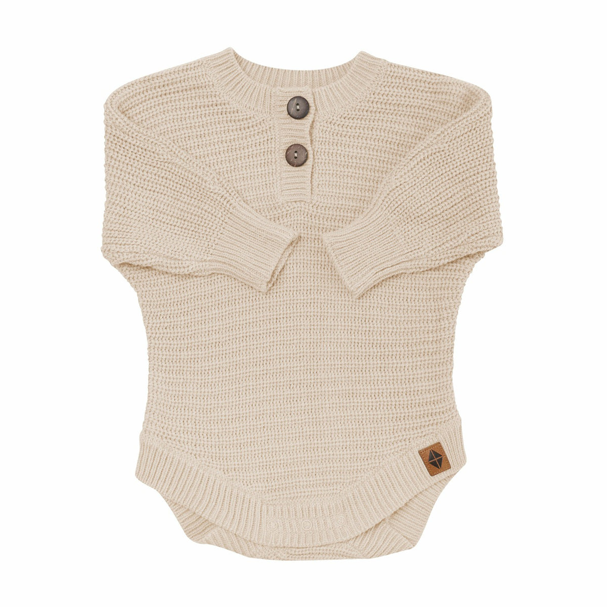 Chunky Knit Romper in Almond | Kyte Baby