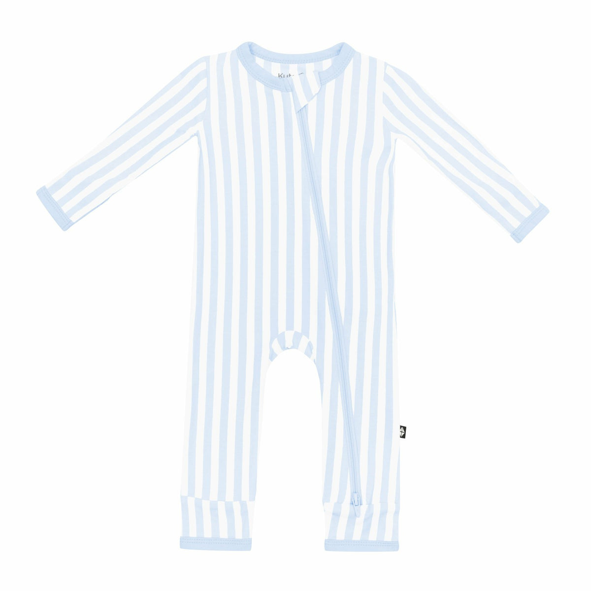 Zippered Romper in Small Mist Stripe | Kyte Baby
