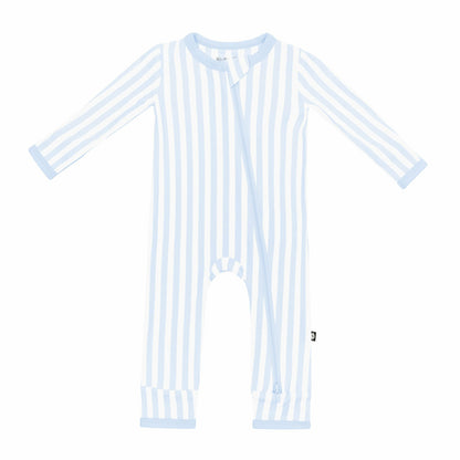 Zippered Romper in Small Mist Stripe | Kyte Baby