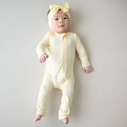 Zippered Romper in Chamomile | Kyte Baby