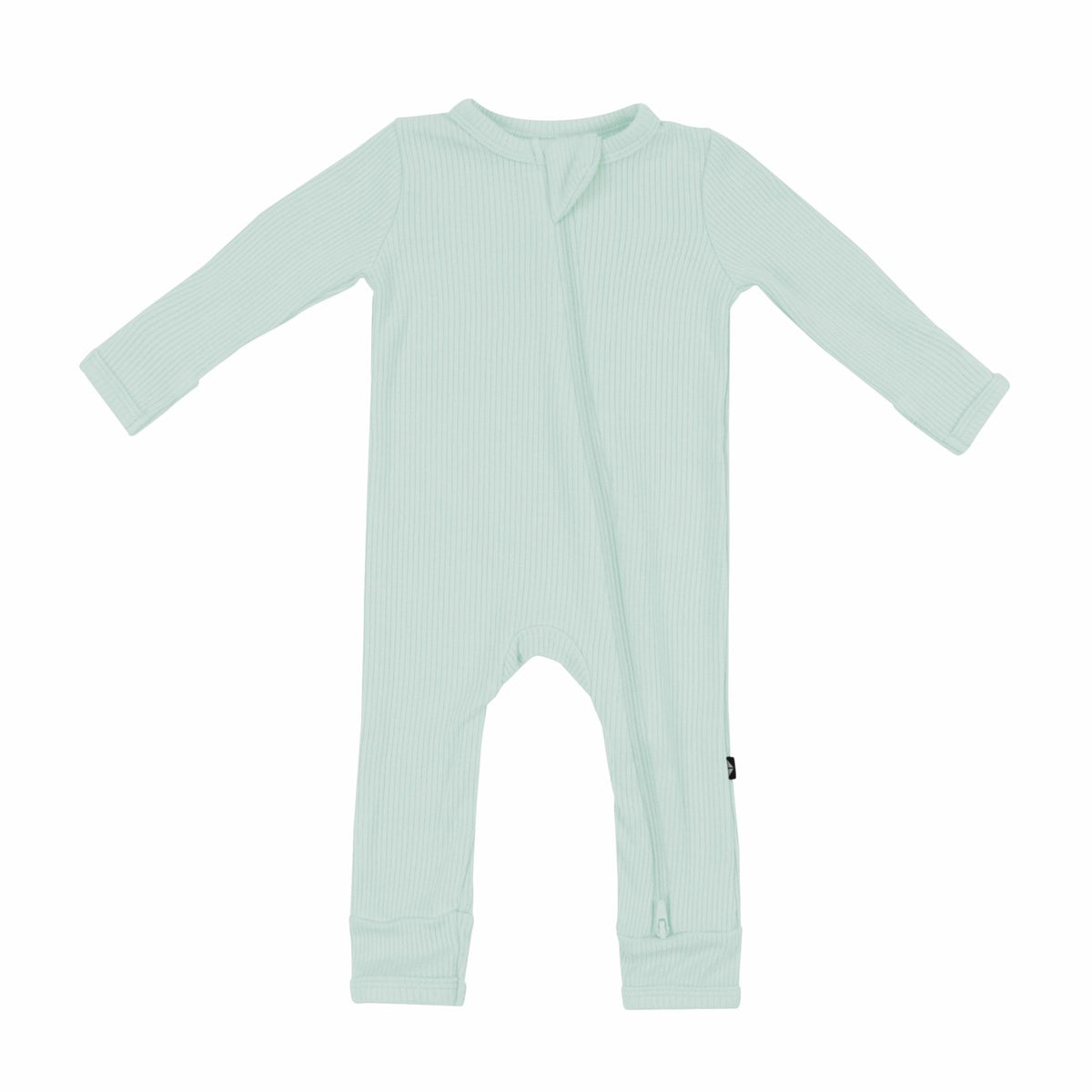 Ribbed Zipper Romper in Sage | Kyte Baby