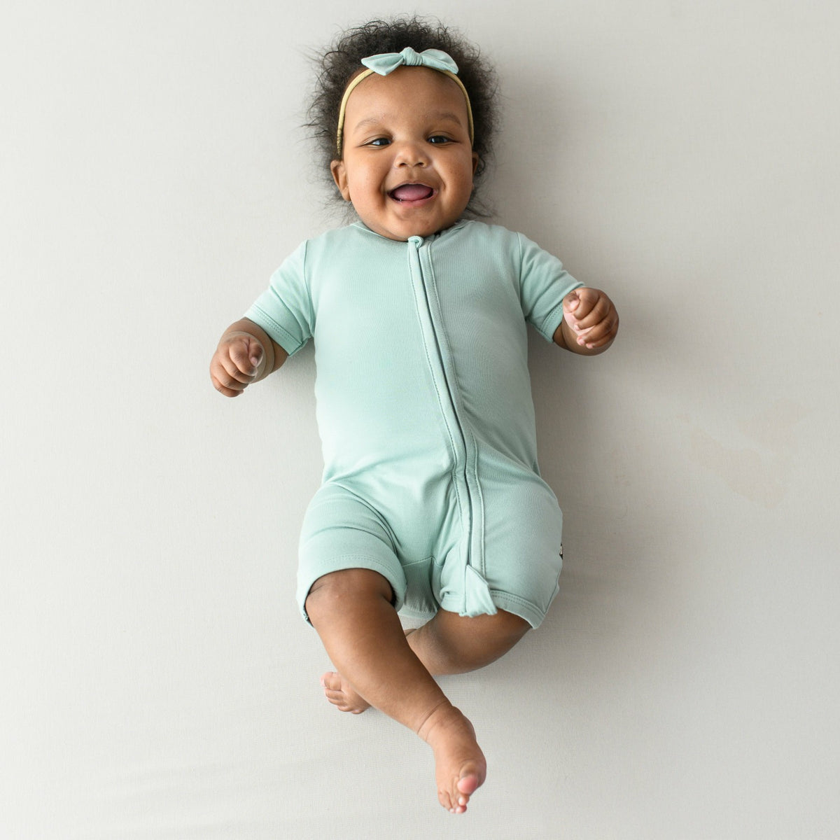 Zippered Shortall Romper Sage | Kyte Baby