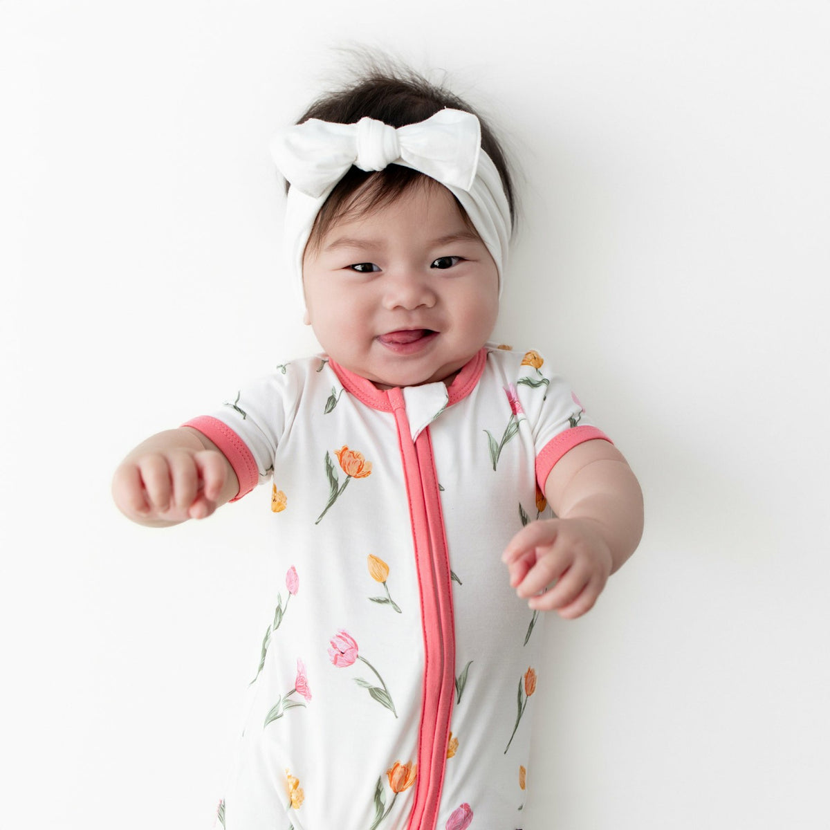 Zipper Shortall Romper in Tulip | Kyte Baby