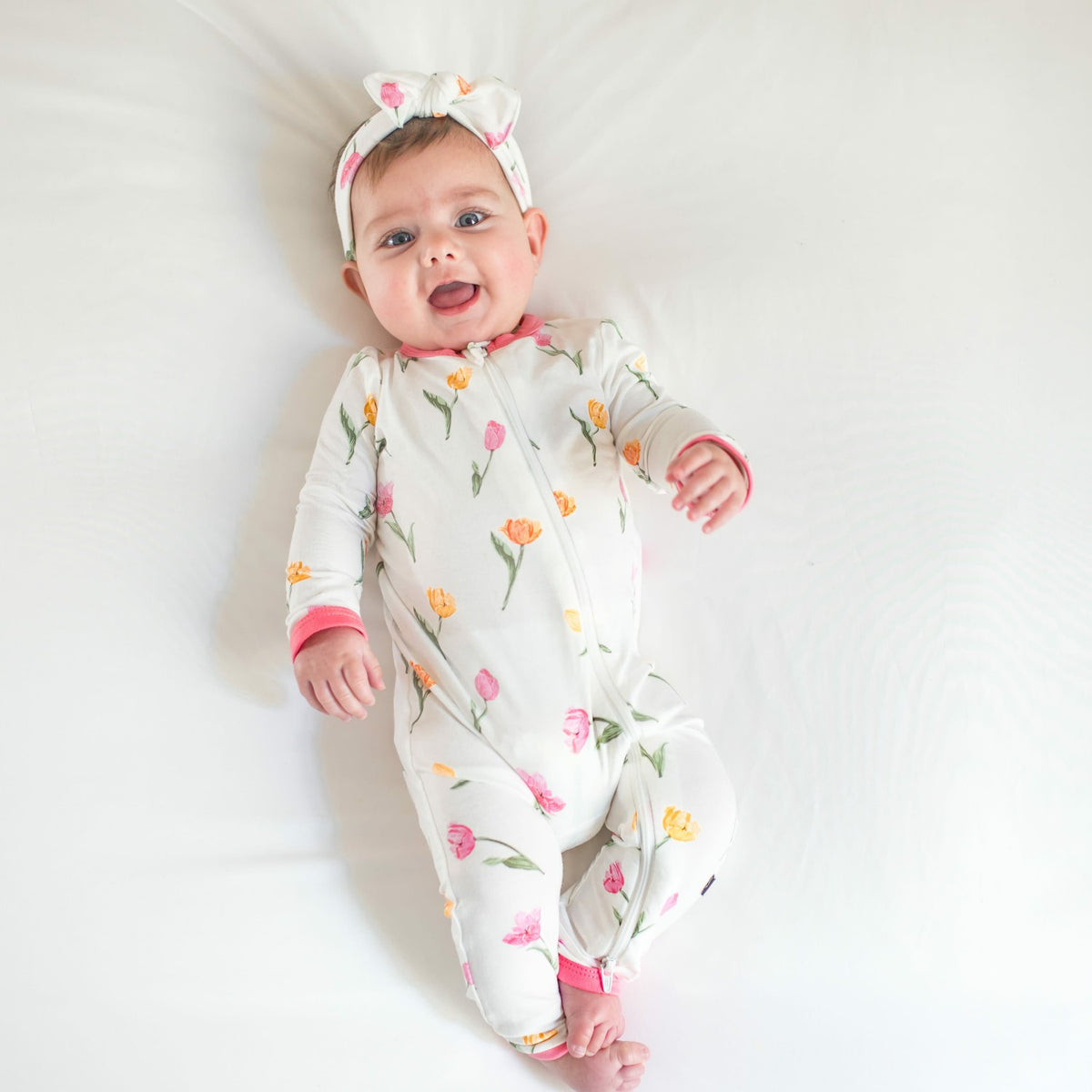 Zippered Romper in Tulip | Kyte Baby