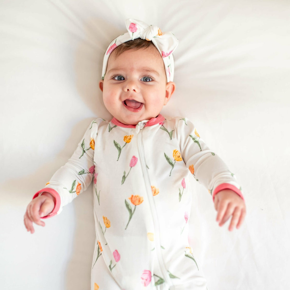 Zippered Romper in Tulip | Kyte Baby