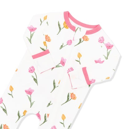 Zippered Romper in Tulip | Kyte Baby