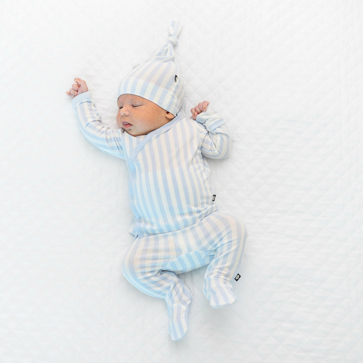 Take Me Home Set with Cap in Small Mist Stripe | Kyte Baby