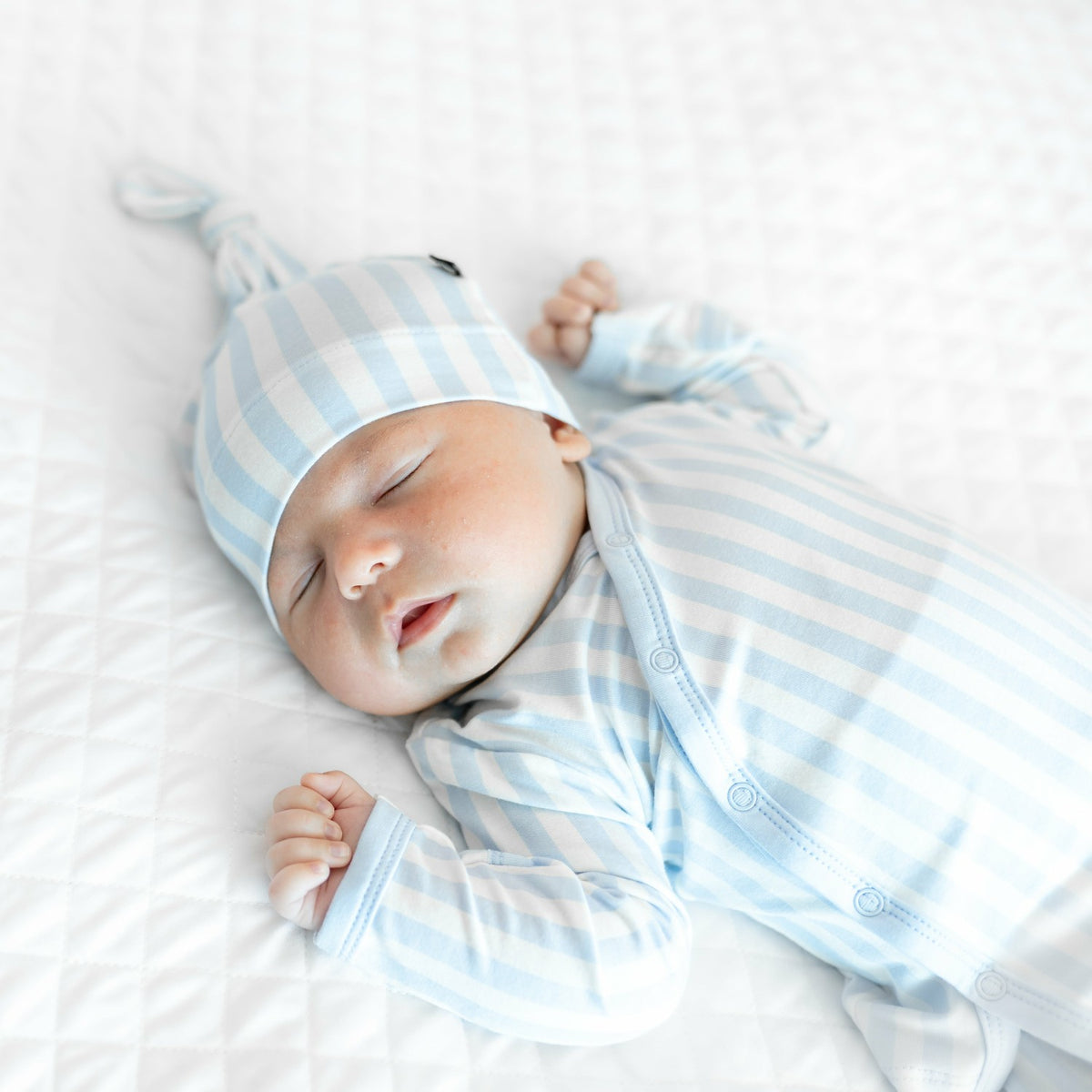 Take Me Home Set with Cap in Small Mist Stripe | Kyte Baby