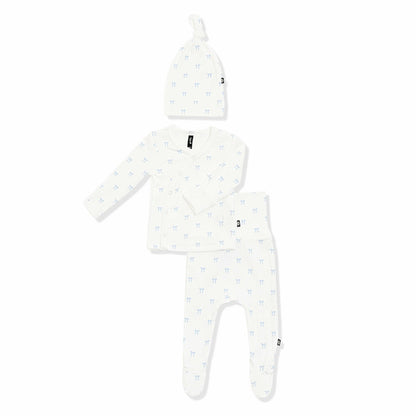 Pointelle Take Me Home Set with Cap in Sweet Blue Bow | Kyte Baby
