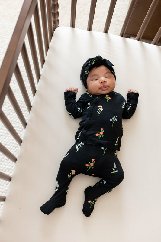 Take Me Home Set with Bow in Midnight Wildflower | Kyte Baby