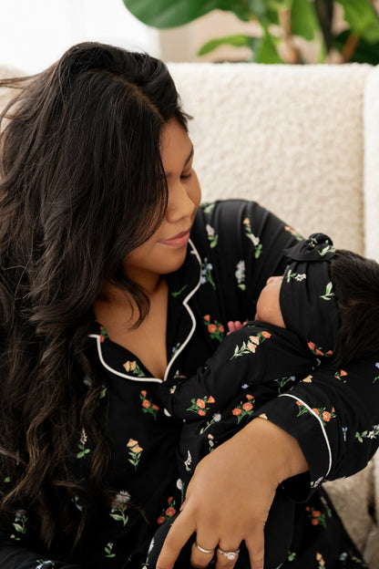 Take Me Home Set with Bow in Midnight Wildflower | Kyte Baby