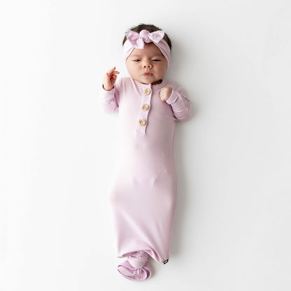 Knotted Gown with Bow Set in Cloud | Kyte Baby