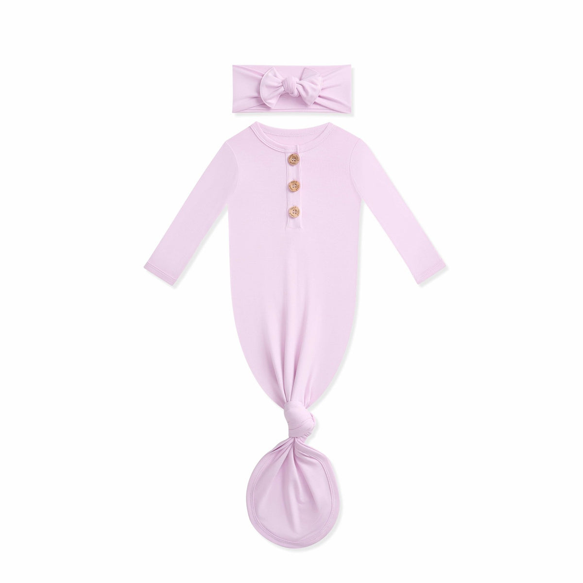 Knotted Gown with Bow Set in Cloud | Kyte Baby