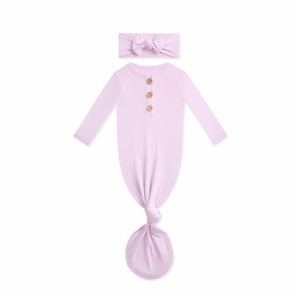 Knotted Gown with Bow Set in Cloud | Kyte Baby