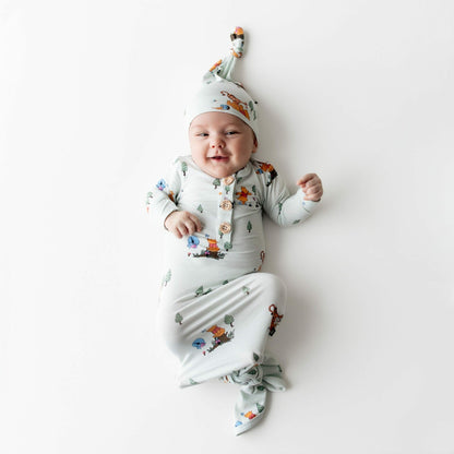 Knotted Day Gown with Hat Set in Winnie the Pooh Hundred Acre Wood | Kyte Baby