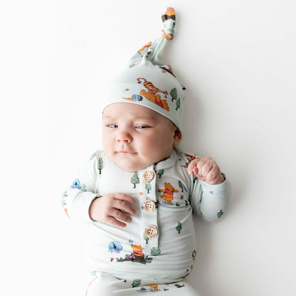 Knotted Day Gown with Hat Set in Winnie the Pooh Hundred Acre Wood | Kyte Baby