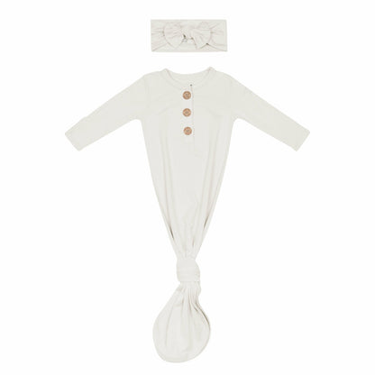 Oat Knotted Gown Bow Set | Kyte Baby