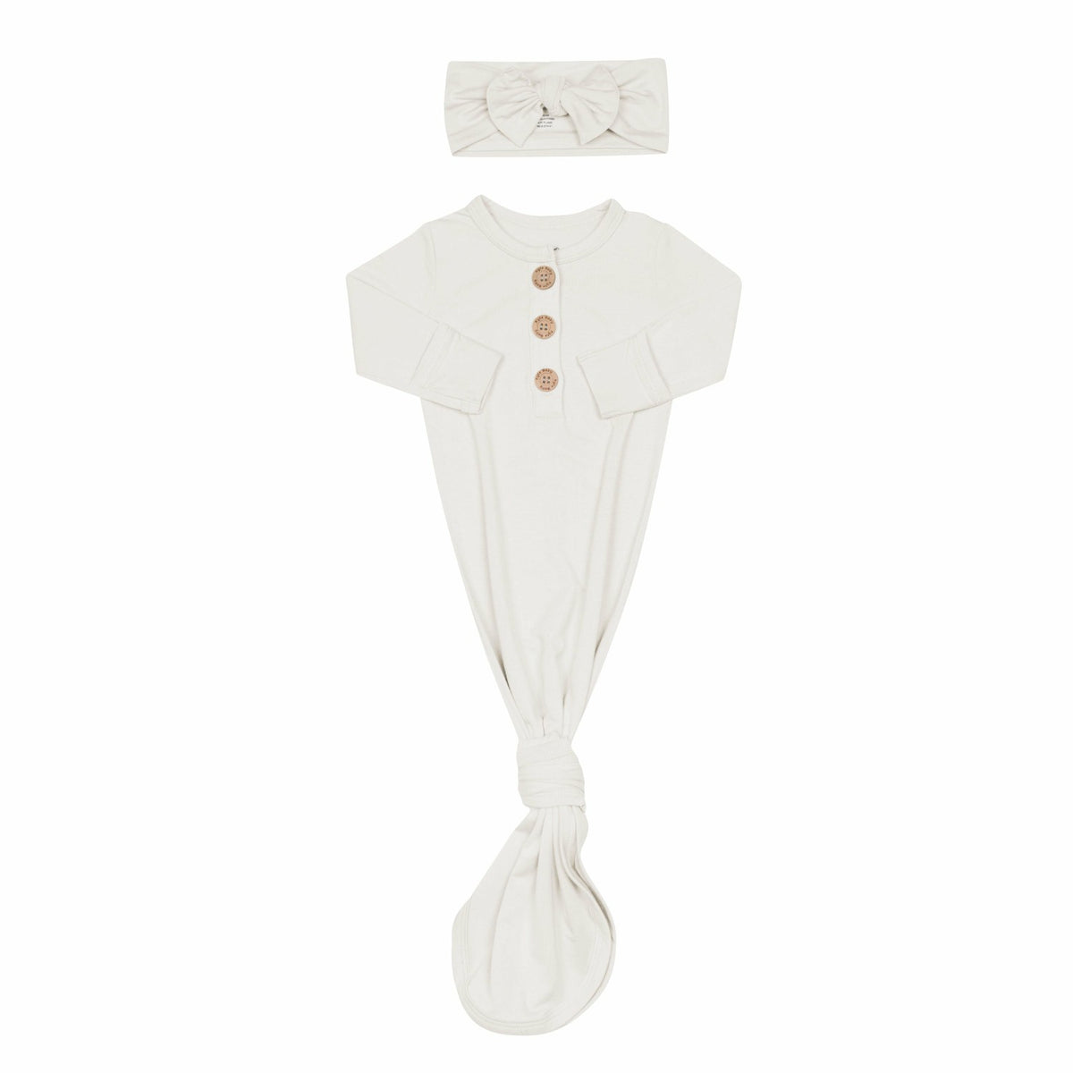 Oat Knotted Gown Bow Set | Kyte Baby