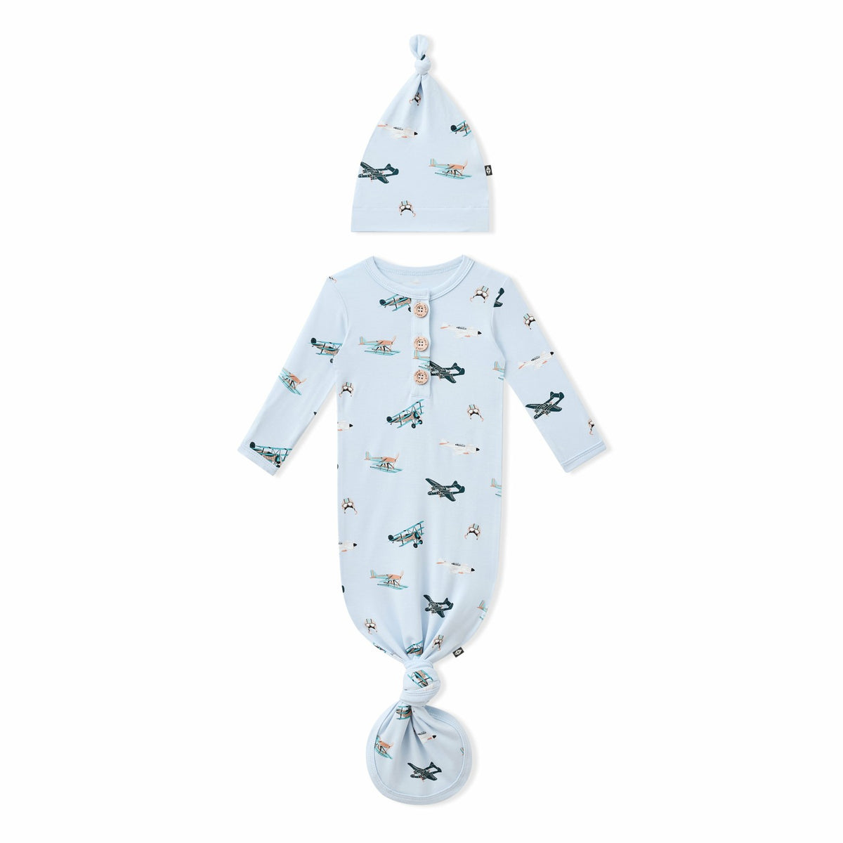 Knotted Day Gown with Hat Set in Take Off | Kyte Baby