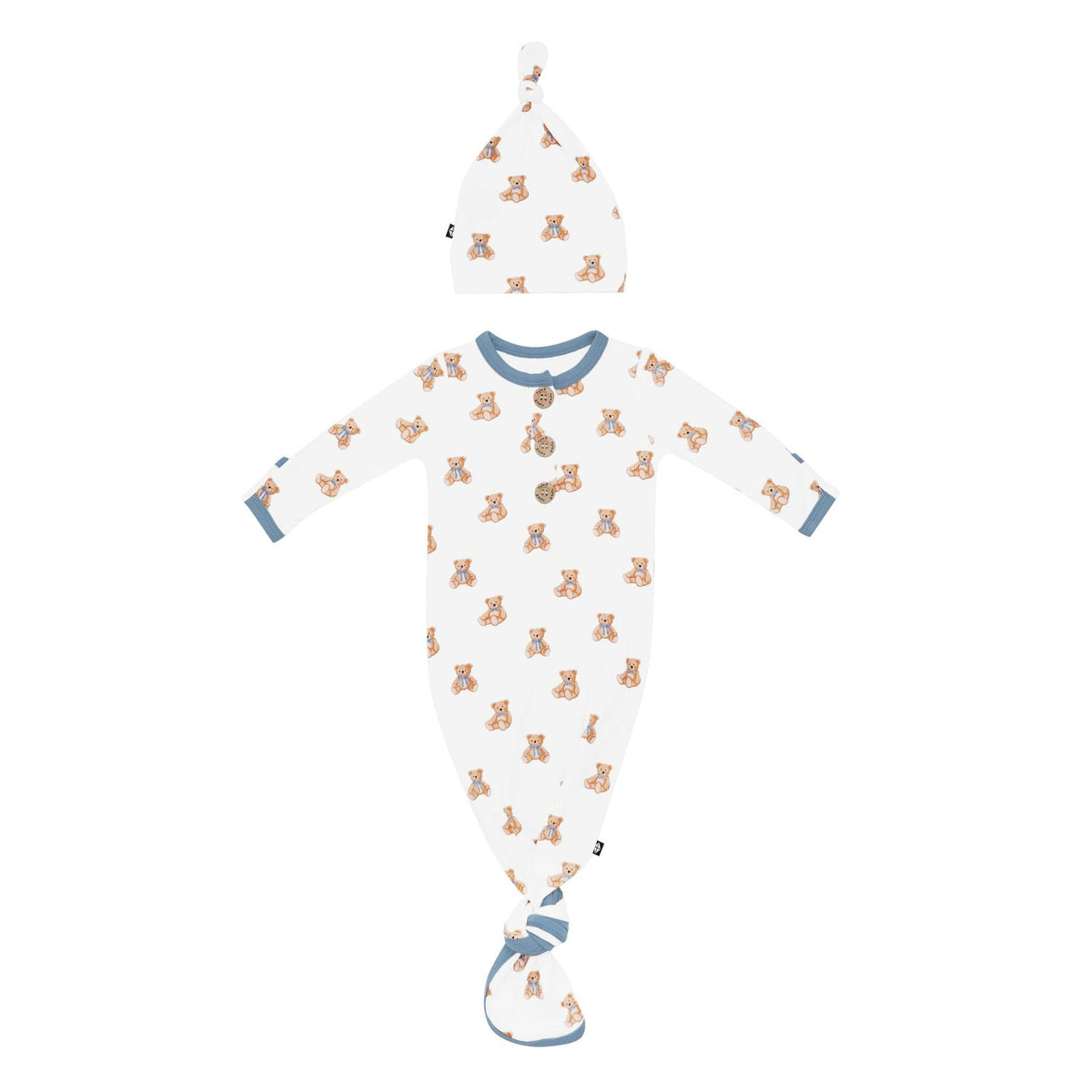 Knotted Day Gown with Hat Set in Teddy Bear | Kyte Baby