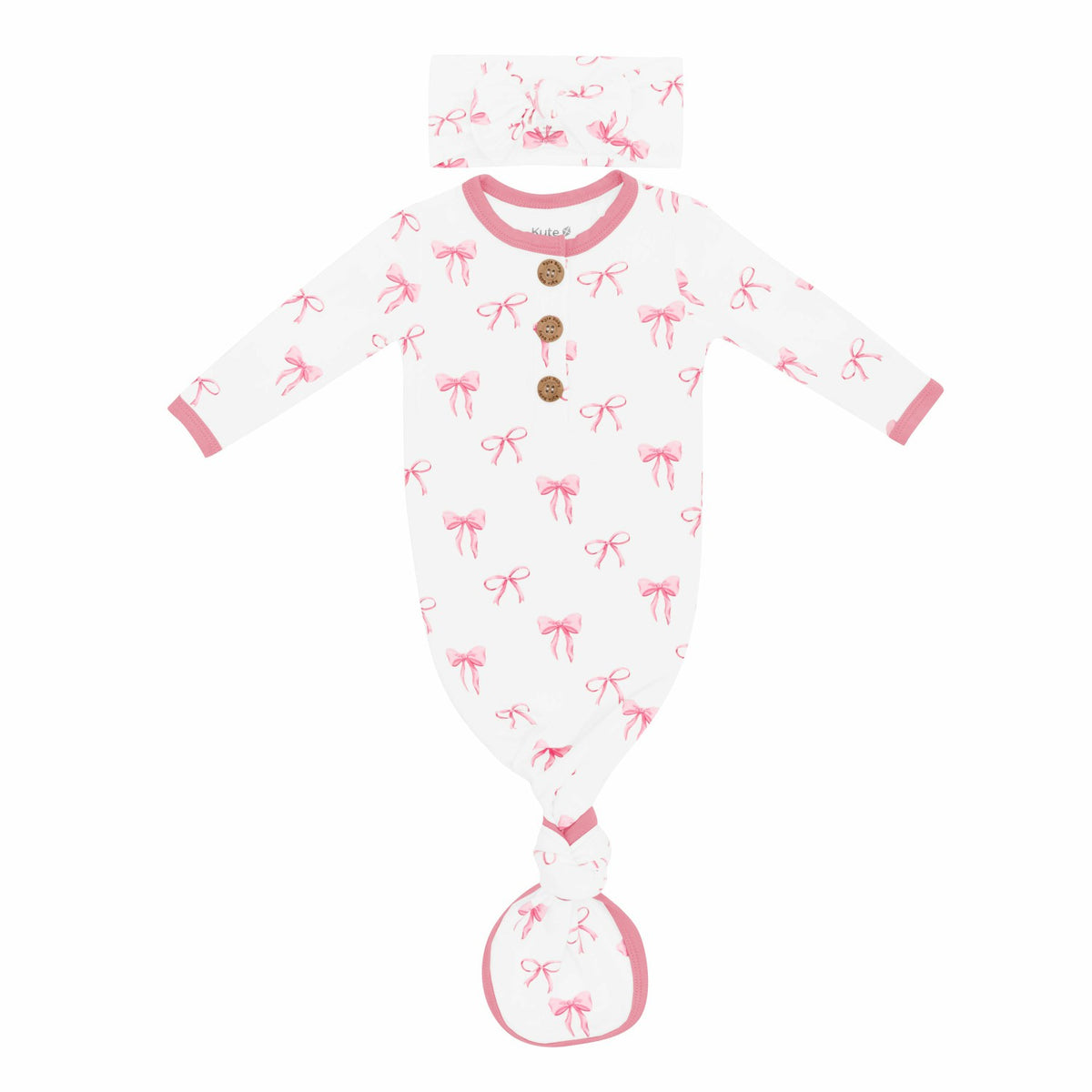 Knotted Gown Bow Set in Bow | Kyte Baby