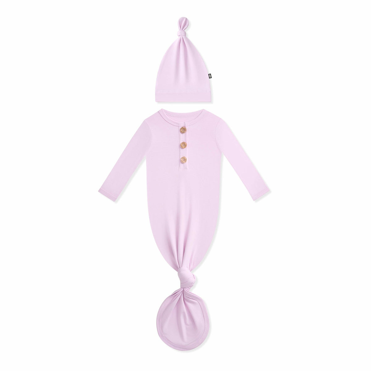 Knotted Day Gown with Hat Set in Thistle | Kyte Baby