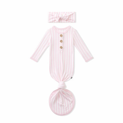 Knotted Gown with Bow Set in Cloud | Kyte Baby