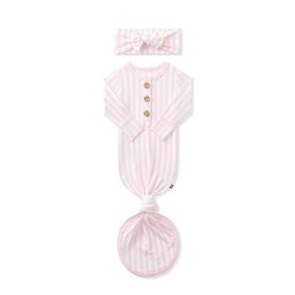 Knotted Gown with Bow Set in Cloud | Kyte Baby
