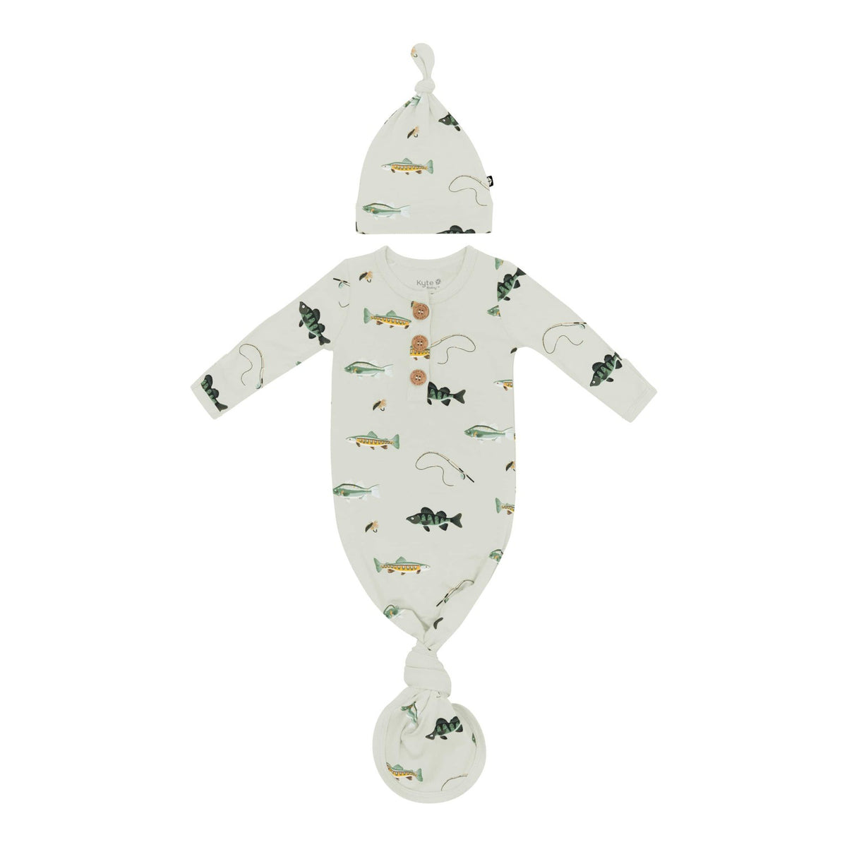 Knotted Day Gown with Hat Set Set in Fishing | Kyte Baby