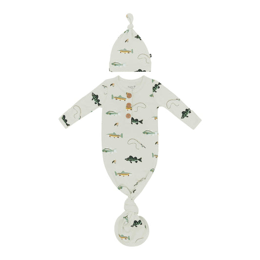 Knotted Day Gown with Hat Set Set in Fishing | Kyte Baby