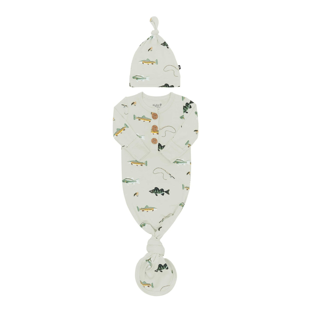 Knotted Day Gown with Hat Set Set in Fishing | Kyte Baby