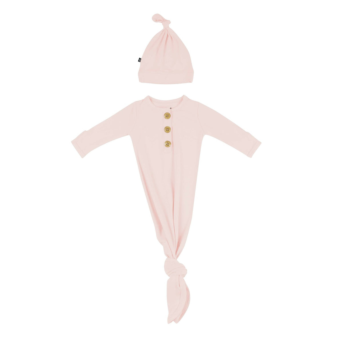Knotted Gown with Hat Set in Blush | Kyte Baby