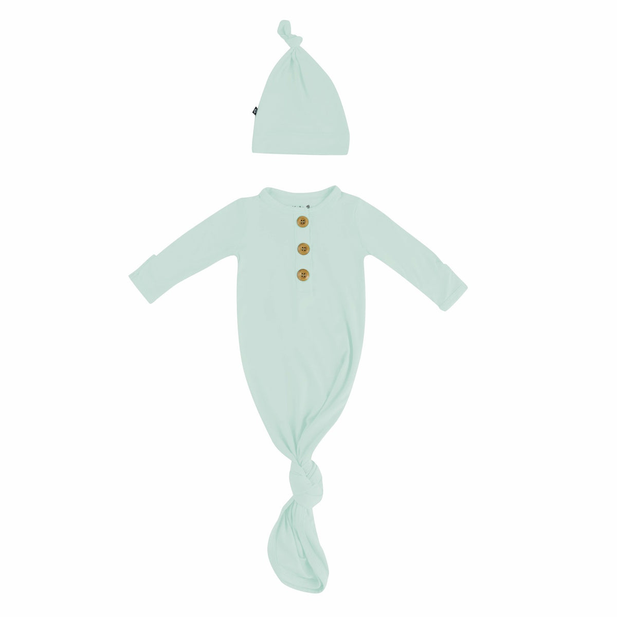 Knotted Gown with Hat Set in Sage | Kyte Baby