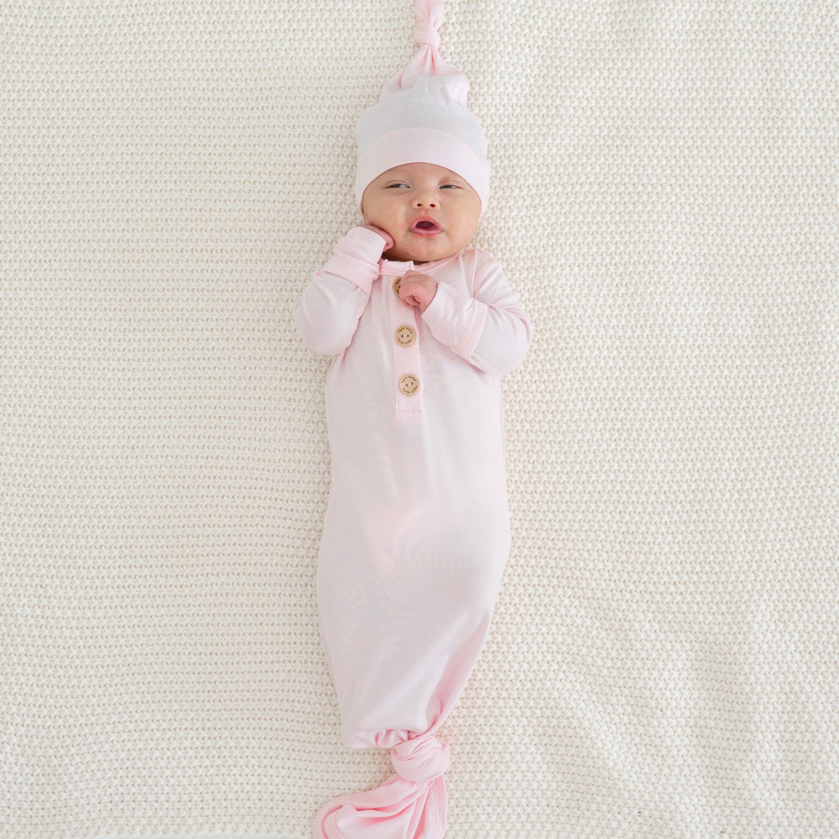 Knotted Day Gown with Hat Set in Sakura | Kyte Baby