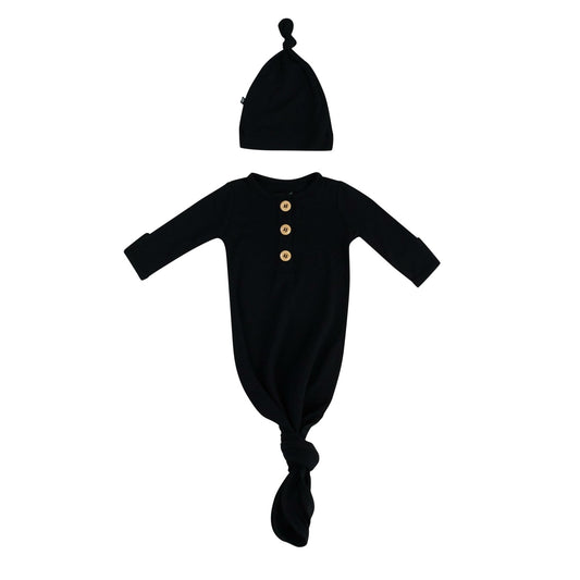 Knotted Gown with Hat Set in Midnight | Kyte Baby