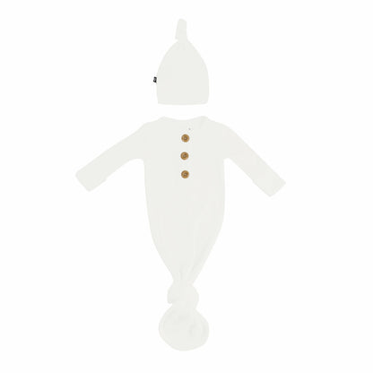 Ribbed Knotted Gown and Hat Cloud | Kyte Baby