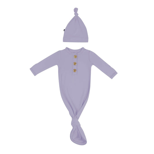 Knotted Gown with Hat Set in Taro | Kyte Baby