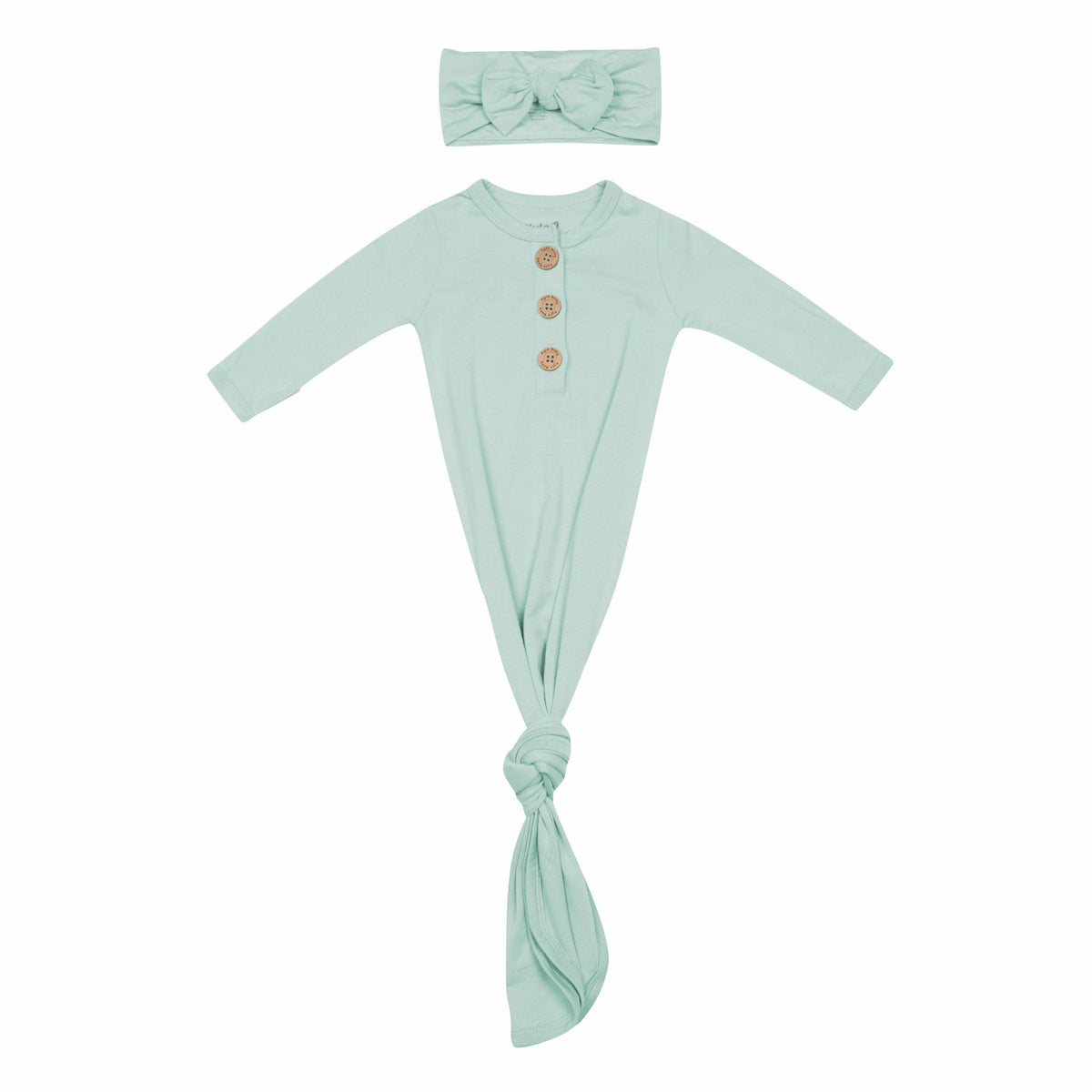 Sage Knotted Gown Bow Set | Kyte Baby