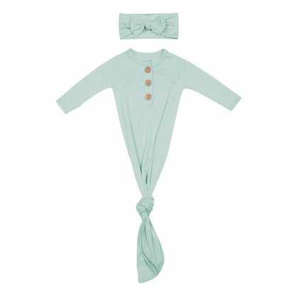 Sage Knotted Gown Bow Set | Kyte Baby