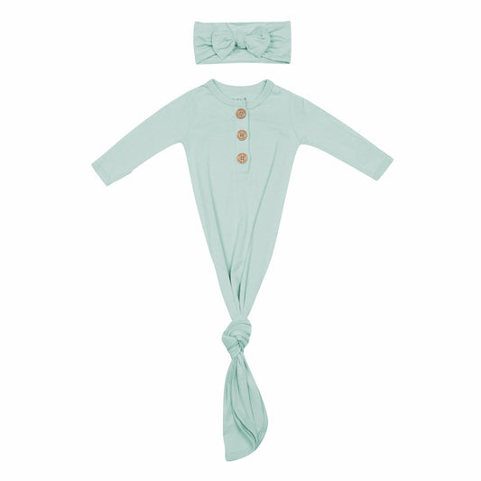 Sage Knotted Gown Bow Set | Kyte Baby