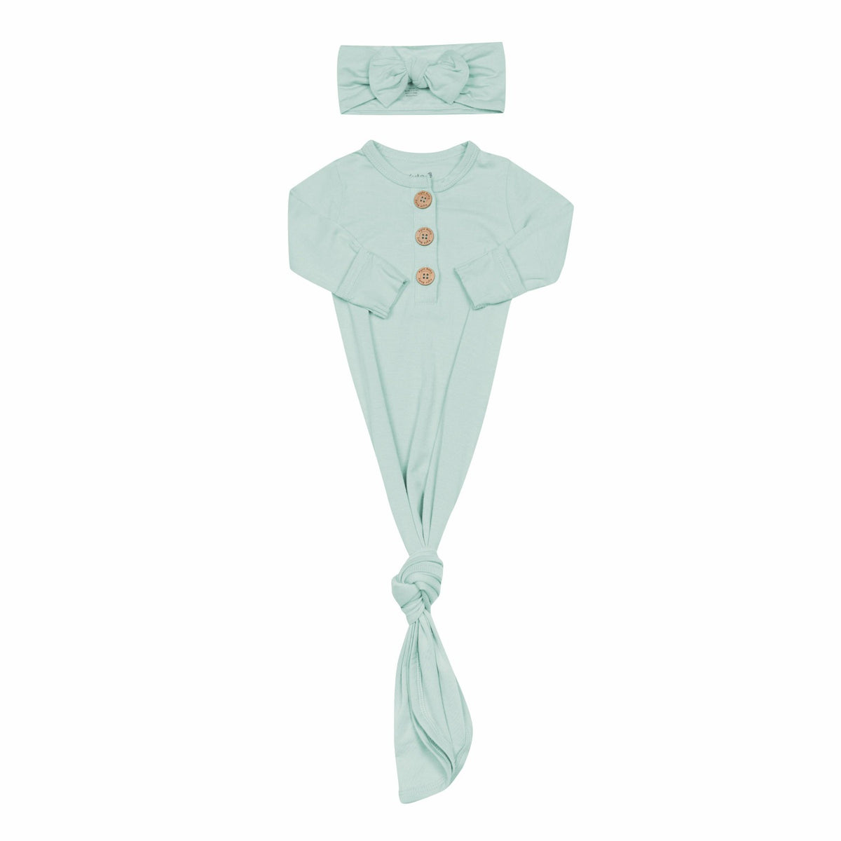 Sage Knotted Gown Bow Set | Kyte Baby