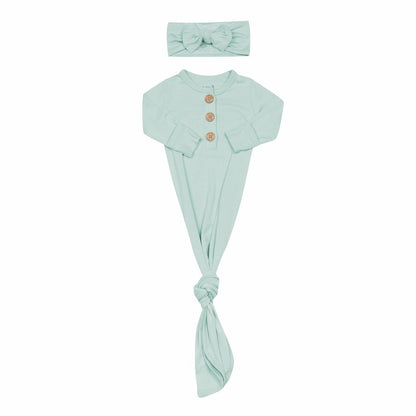 Sage Knotted Gown Bow Set | Kyte Baby