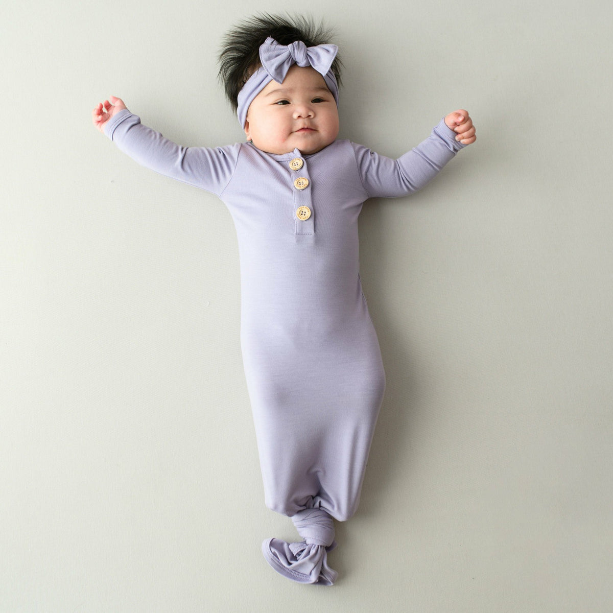 Taro Knotted Gown Bow Set | Kyte Baby