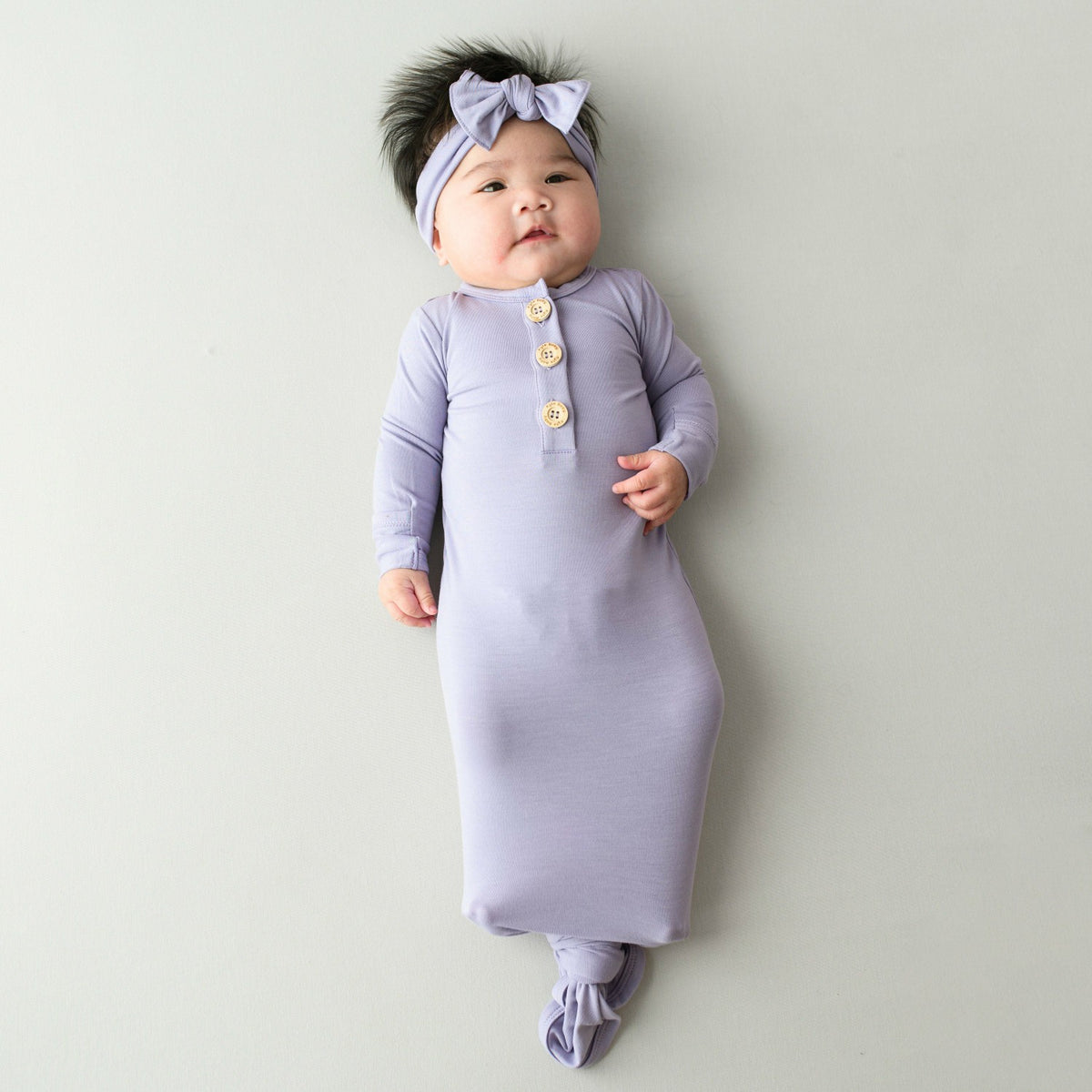 Taro Knotted Gown Bow Set | Kyte Baby