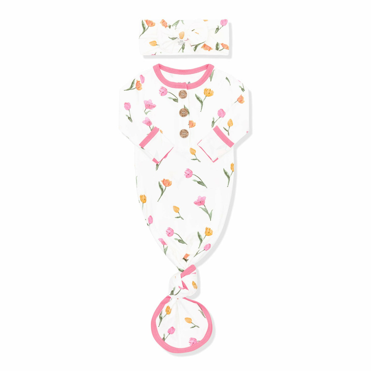 Knotted Gown with Bow Set in Cloud | Kyte Baby