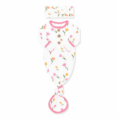 Knotted Gown with Bow Set in Cloud | Kyte Baby